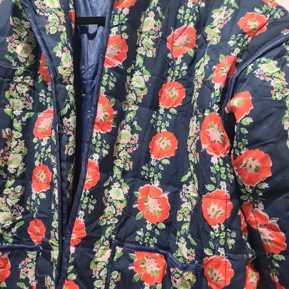 Floral Quilted Chore Barn Jacket Puffer - Picture 3 of 7